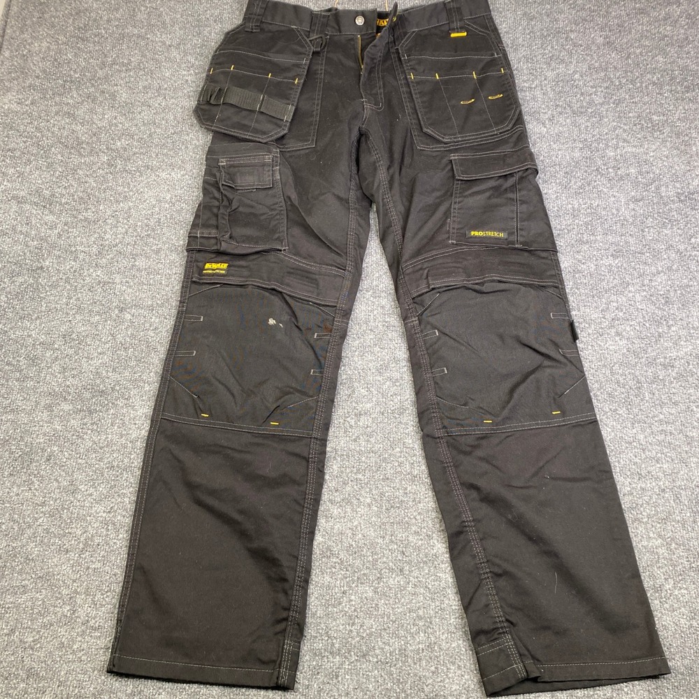 DeWalt Pro Tradesman Stretch Pants Mens 32x33 Black Cordura Work DXWW50023